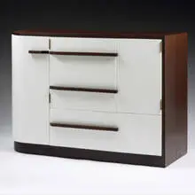 cabinet from the Brown Palace Hotel by Donald Deskey, 1936, mahogany, lacquered wood, sold Mar 2007