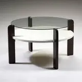 Donald Deskey, coffee table from the Brown Palace Hotel, 1936, lacquered wood, mahogany, glass, matte chrome-plated steel