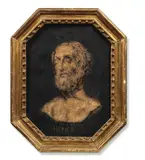 South Italian School, Homer, Zeno, Lucretius, Plato, Pythagorus, Socrates, Seneca, Diogenes, a set of 8, terra sigliata, octagonals