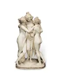 Antonio Canova, carved alabaster figural group of the Three Graces, alabaster