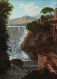 Pierre Antoine Marchais, A view of the Waterfalls at Tivoli, oil on canvas, unlined