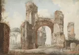 Abraham-Louis-Rodolphe Ducros, Interior of the Baths at Caracalla