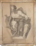 Ozias Humphry, The Prophet Daniel, black chalk heightened with white on paper