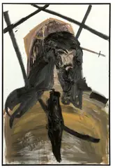 DR. GODADDY by Jonathan Meese, 2004, Öl auf Leinwand, sold Jul 2020