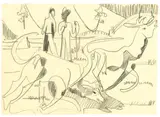 Kühe im Frühling by Ernst Ludwig Kirchner, 1933, Kreide auf festem Papier, sold Jul 2020