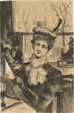 Lesser Ury, L’heure bleue“. Nach 1889, Kohle, weiß gehöht, auf bräunlichem Papier