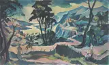 Franz Heckendorf, Gebirgslandschaft mit Fluss und Burgen