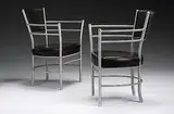 Warren McArthur, armchairs model #1150-A, pair, c. 1930, aluminum, vinyl
