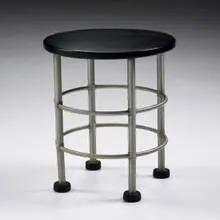 Warren McArthur, side table, model #1563, c. 1930, lacquered wood, aluminum, rubber