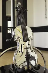 John Burdick, violin, c. 1932, polished aluminum, Bakelite, ebony, metal, wire