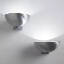 Kurt Versen, sconces, pair, c. 1935, enameled cast and spun aluminum