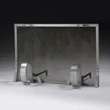 John Becker, andirons and fire screen from the Rouse Residence, Cincinnati, c. 1930, aluminum, iron, steel