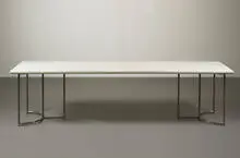Fernando Rossi, dining table, c. 1969, lacquered wood, nickel-plated brass