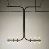 attribution Fernando Rossi, ceiling fixture, c. 1969, enameled steel