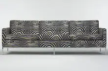 sofa, model #1205-S3 by Florence Knoll, c. 1970, upholstery, chrome-plated steel, sold Mar 2007