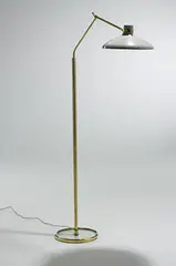 floor lamp by Gio Ponti, 1960, brass, enameled aluminum, glass, sold Mar 2007
