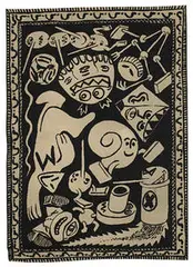 Hervé Di Rosa, carpet, c. 1980, machine-woven wool
