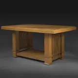 Frank Lloyd Wright in collaboration with George Mann Niedecken, table from the Gilmore House, Madison, Wisconsin, 1909, red oak