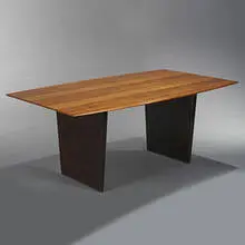 dining table, model #5460 by Edward Wormley, 1954, tawi, mahogany, brass, sold Mar 2007