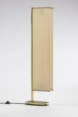 floor lamp by Pietro Chiesa, c. 1933, brass, brass-plated steel, linen, sold Mar 2007