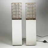 Oxar, table lamps, pair, 1973, chrome-plated steel