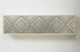 hanging cabinet by Karl Springer, c. 1975, lacquered wood, aluminum, brass-plated steel, sold Mar 2007