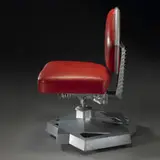 Frank Lloyd Wright, Junior Executive chair from Price Tower, Bartlesville, Oklahoma, 1956, cast aluminum, leather, enameled steel
