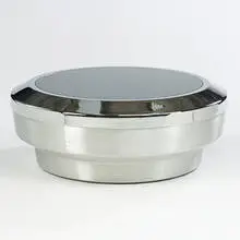 coffee table by Gary John Neville, c. 1971, spun aluminum, chrome-plated steel, mirrored glass, sold Mar 2007
