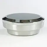 Gary John Neville, coffee table, c. 1971, spun aluminum, chrome-plated steel, mirrored glass