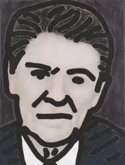 C. O. Paeffgen, Ronald Reagan, 1985, Öl über Serigrafie auf Leinwand