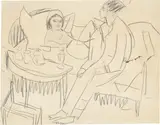 Unterhaltung by Ernst Ludwig Kirchner, 1910, Bleistift auf Papier, sold Jun 2023