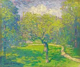 Johann Walter-Kurau, Parklandschaft (Dresden), Um 1912, Öl auf Leinwand