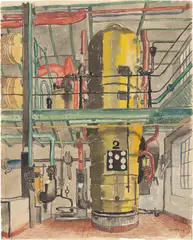 Der gelbe Kessel by Carl Grossberg, 1933, Aquarell auf Fabriano-Velin, sold Jun 2023