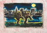 Jörg Immendorff, Ohne Titel (Mannesmann), 1997, Acryl und Gouache auf Leinwand