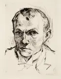 Max Beckmann, Selbstbildnis, 1914, Kaltnadel auf Velin