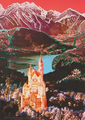 Neuschwanstein by Andy Warhol, 1987, Farbserigrafie auf leichtem Karton, sold Nov 2015