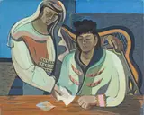 Cesar Klein, Zwei Frauen mit Brief, 1928, Öl auf Leinwand