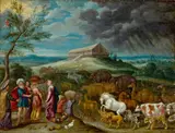 Balthasar Beschey, Noahs Einzug in und Auszug aus der Arche, Um 1740, Öl auf Kupfer