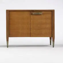 cabinet by Gio Ponti, c. 1950, walnut, brass, sold Mar 2007