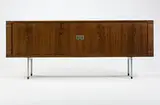 Hans J. Wegner, sideboard, model #RY 25, c. 1965, palisander, matte chrome-plated steel