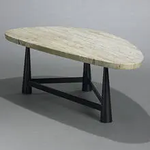 coffee table, model #5218 by Edward Wormley, 1952, travertine, enameled aluminum, sold Mar 2007