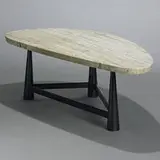 coffee table, model #5218 by Edward Wormley, 1952, travertine, enameled aluminum, sold Mar 2007