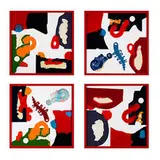 framed resin ephemera, set of four by Gaetano Pesce, 1999, resin, sold Mar 2007