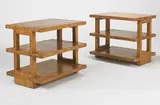 attribution Samuel Marx, end tables, pair, c. 1940, burled maple