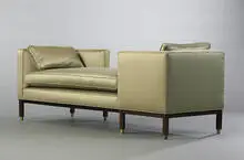 Tete-a-Tete by Edward Wormley, 1959, silk, mahogany, brass, sold Mar 2007