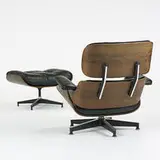 Charles and Ray Eames, 670 lounge chair and 671 ottoman, c. 1956, rosewood plywood, leather, enameled aluminum, down filling