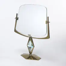 vanity mirror by Fontana Arte, c. 1950, brass, crystal, mirrored glass, sold Mar 2007