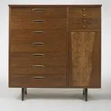Origins gentleman's cabinet, model #214 by George Nakashima, 1958, walnut, Carpathian elm, brass, sold Mar 2007