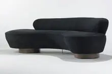 Vladimir Kagan, sofa, c. 1975, upholstery, rosewood, acrylic