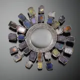 small mirror by Line Vautrin, c. 1965, talosel, resin, mirrored glass, sold Mar 2007